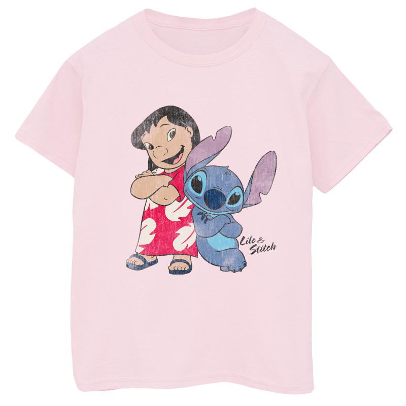 (リロ・アンド・スティッチ) Lilo and Stitch オフィシャル商品 キッズ・子供用 コットン 半袖 Tシャツ トップス 女の子 【海外通販】画像