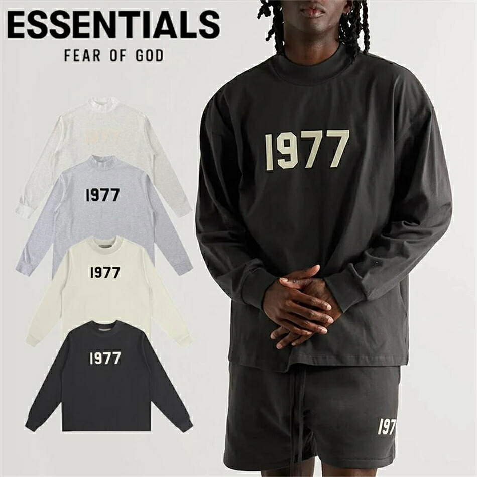 ESSENTIALS エッセンシャルズ SS22 1977ロゴタイプ 長袖ティーシャツ ロゴタイプ ティーシャツ T-Shirt トップス 長袖 心地好い 男女兼用 [並行輸入品] メンズファッション-Tシャツ・カットソー