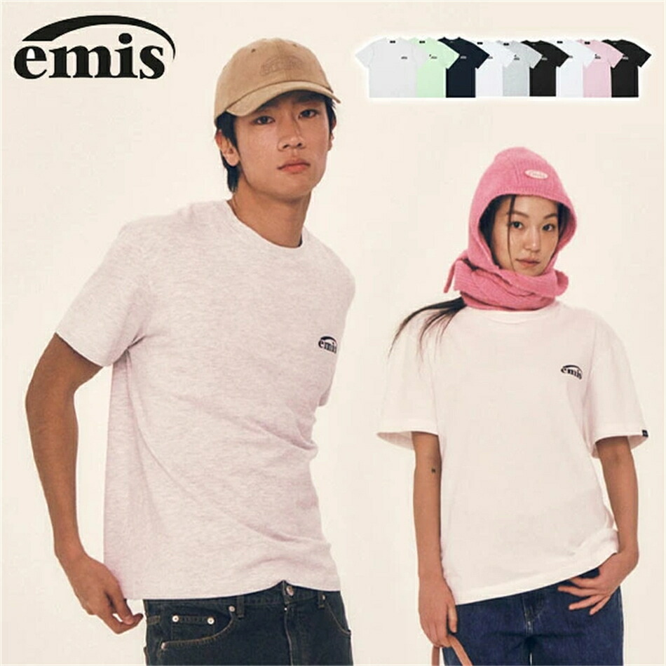 【韓国】EMIS 3Pack T-Shirt エミス 3容器に並べる ティーシャツ 半袖 カットソー トップス 3枚書き割り 3枚組 容器に並べるT 綿織物100% 綿100 朦々たる 思わしい 伸びにくい ニューロゴタイプ ロゴタイプT 刷り上げるT 伸び伸びする相応う【emis】