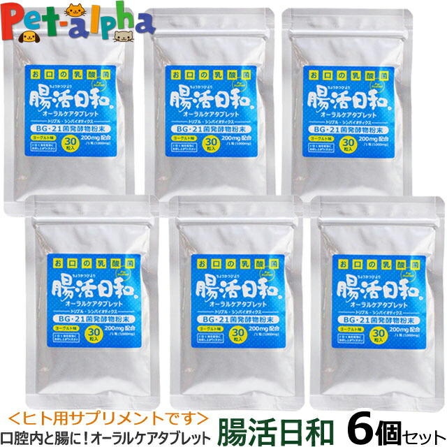 クーポン配布中 乳酸菌 アボダーム サプリ ビフィズス菌 乳酸菌 腸活日和 オーラルケアタブレット 30粒 30粒 6個セット 180日分 サプリメント 乳酸菌 ビフィズス菌 Bg21菌 ペットアルファー店 送料無料 沖縄を除く 乳酸菌 サプリ お口の乳酸菌 乳酸菌生産物質