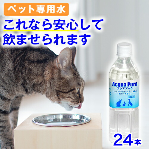 今月限定 特別大特価 楽天市場 ペット用 飲料水 アクアプーラ 500ml 24本 箱 ケース 犬 猫 ストラバイト 尿路結石症 内臓疾患 ミネラルゼロ ペット 水 浄水器 ペットウォーター 犬用 猫用 猫用水 水素水 硬度0 軟水 Ph7 ペーハー 中性 避難用 保存用 非常用 災害