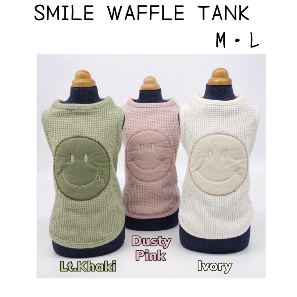 21春夏 新作 Circus Circus Smile Waffle Tank サーカスサーカス M L 小型犬 犬服 ペットファッション かわいい おしゃれ セレブ 春 夏 スマイルワッフルタンク タンクトップ シンプル Sermus Es