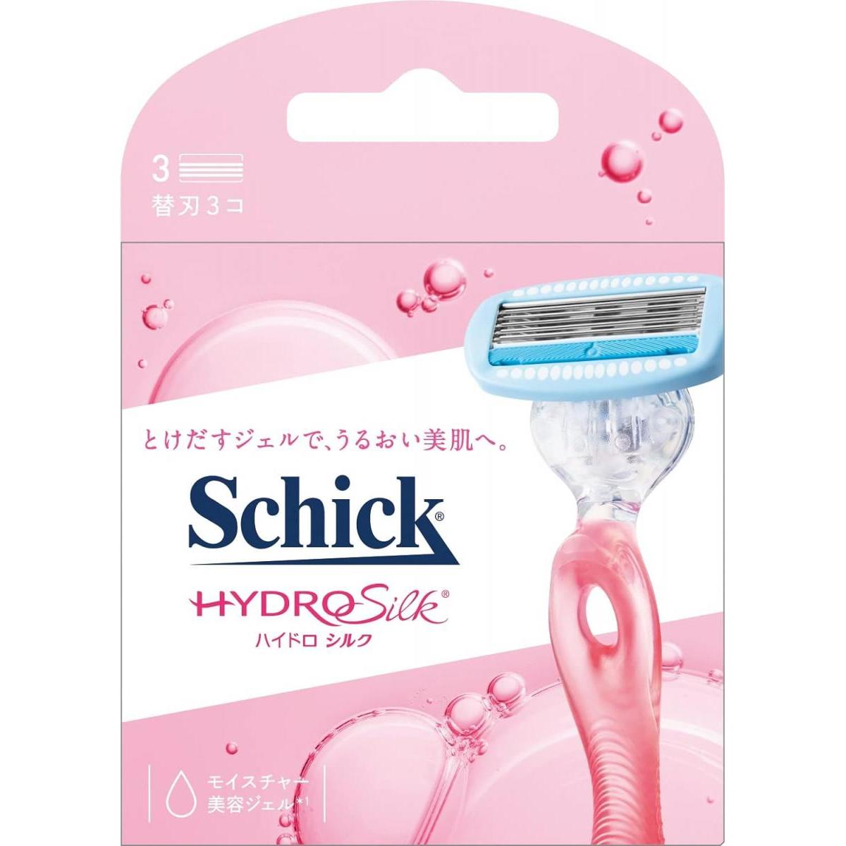 今めかしい Schick ハイドロ絹地 替刃(3コ入) 髪剃り 美肌 シェービング 替え刃 取り替えっこ 人はだ差し固める 美容ジェル 角質世話をする 保湿世話をする