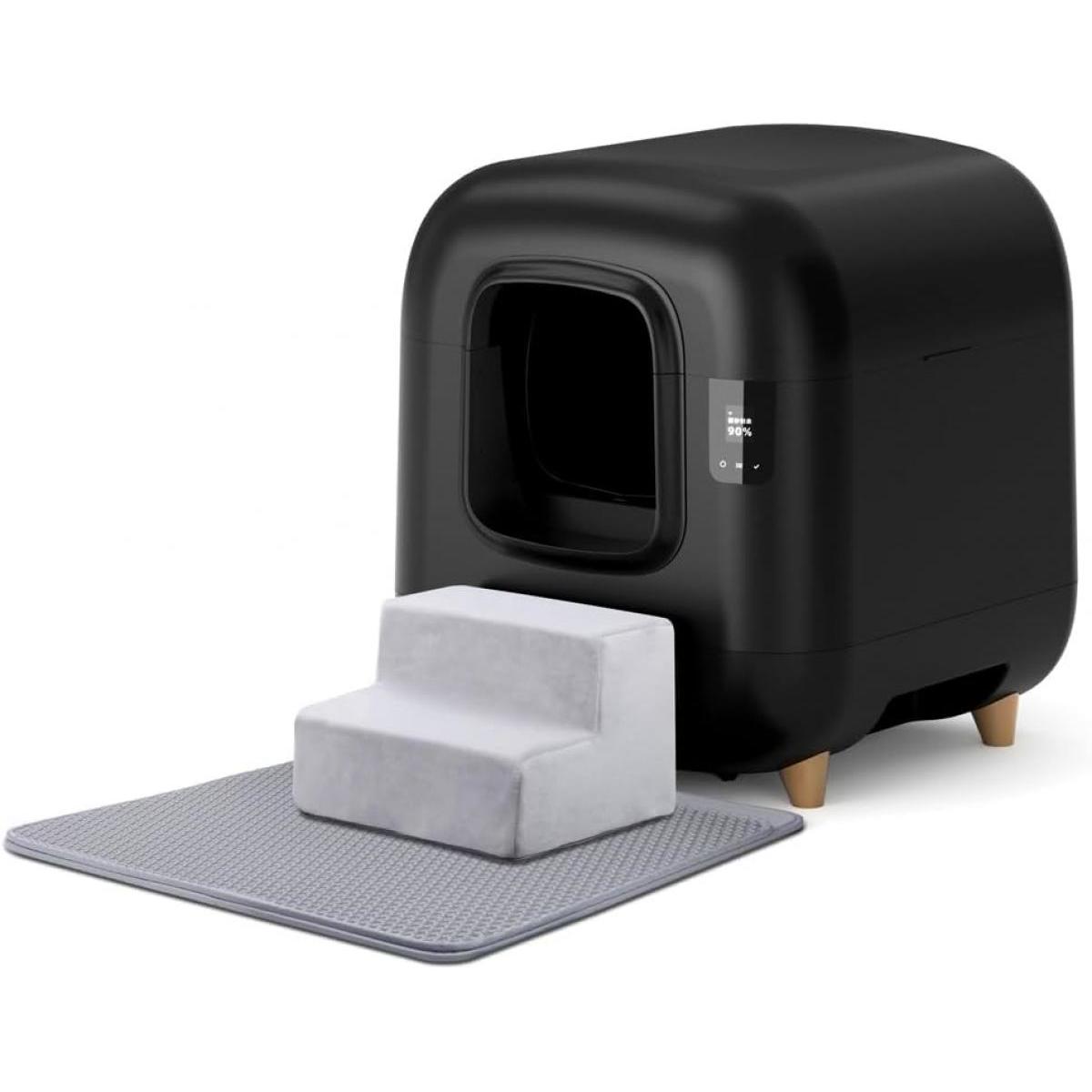 マルカン ナクラム 全自動小銃猫室内用便器 CT-703 黒いこと 猫用 室内用便器本体 スマホで思わしい管理すること 体量管理すること 消臭