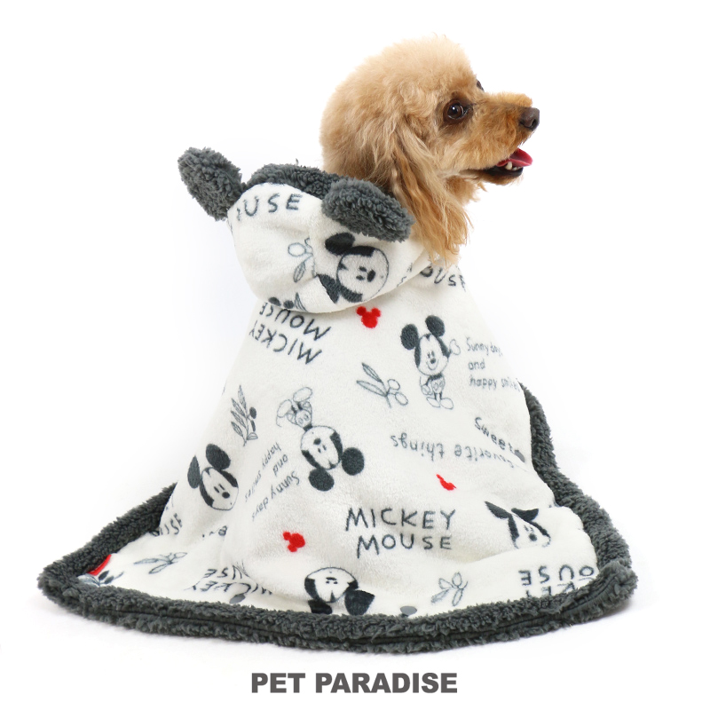 楽天市場 ディズニー ミッキーマウス モコモコ 着る毛布 中 大型犬 暖かい あったか 保温 防寒 室内 ペット用品 ペットパラダイス