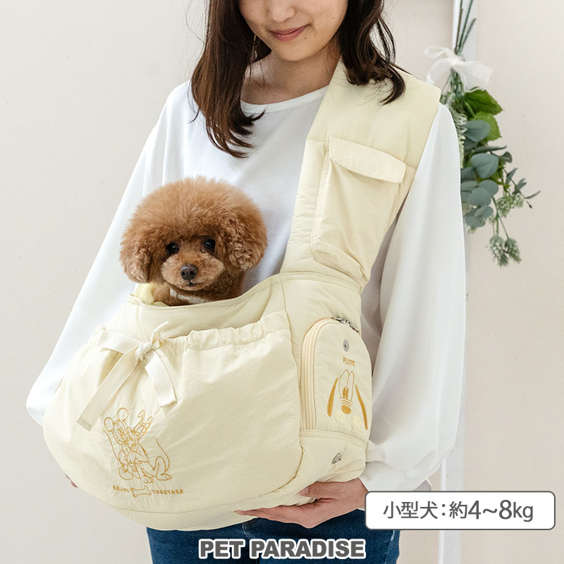 【880円OFF】【ペットパラダイス公式】 犬 キャリーバッグ ディズニー ミッキーマウス プルート ハイトスリング 小型犬 | イエロー おしゃれ 通気 コンパクトクーラー対応商品 肩がけ ショルダー キャリーケース キャリー 通院 お出かけ 病院 車載 旅行 災害 避難