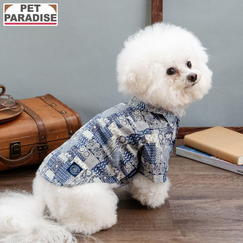 【880円OFF】【P5倍】【ペットパラダイス公式】 J.PRESS 犬 服 春 ペイズリー シャツ 小型犬 | ネイビー ブランド カジュアル おしゃれ かわいい かっこいい ジェイプレス Jプレス ハイブランド ブランド