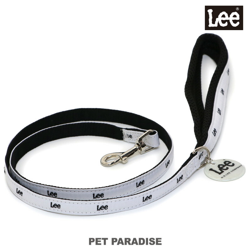 Ｌｅｅ 犬 リード ホワイト ロゴ リード 反射 チャーム 付き 小型犬 | おでかけ お出かけ お散歩 おさんぽ おしゃれ かわいい