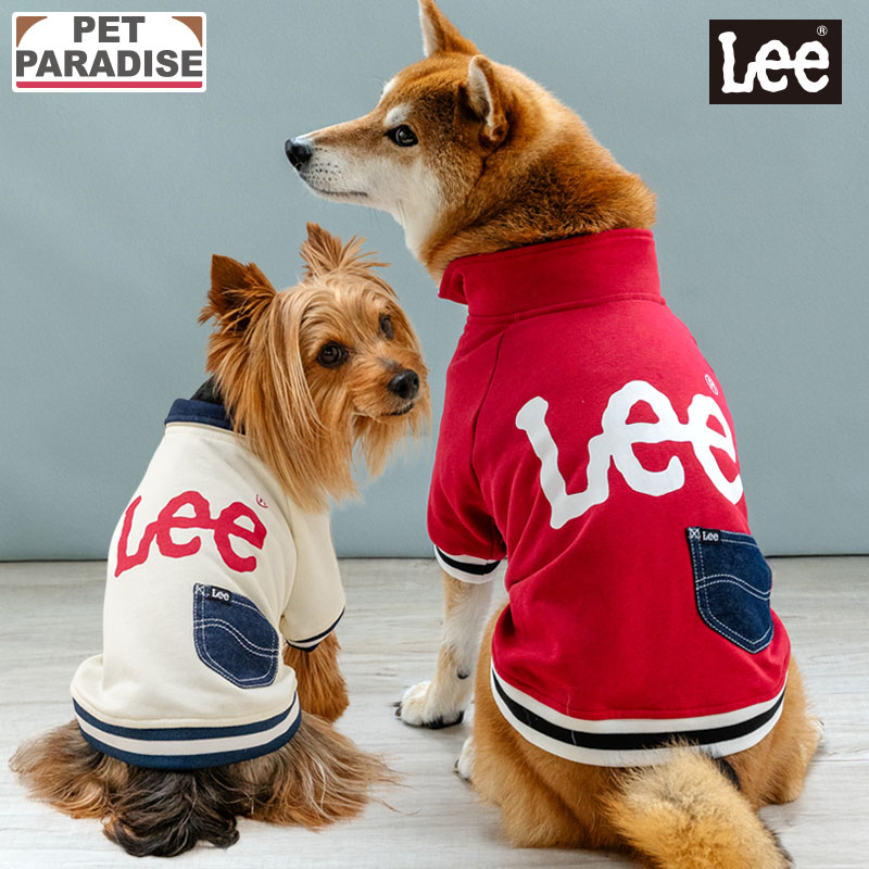 【880円OFF】Ｌｅｅ 犬 服 秋 ジップアップ トレーナー 小型犬 中型犬 大型犬 | ブランド カジュアル おしゃれ かっこいい レッド ホワイト
