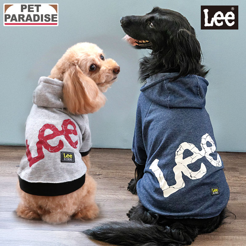 Lee 犬 服 秋 カットオフ パーカー ペットパラダイス公式 小型犬 中型犬 大型犬 | ブランド ドッグウェア カジュアル おしゃれ かわいい かっこいい ネイビー グレー lee リー