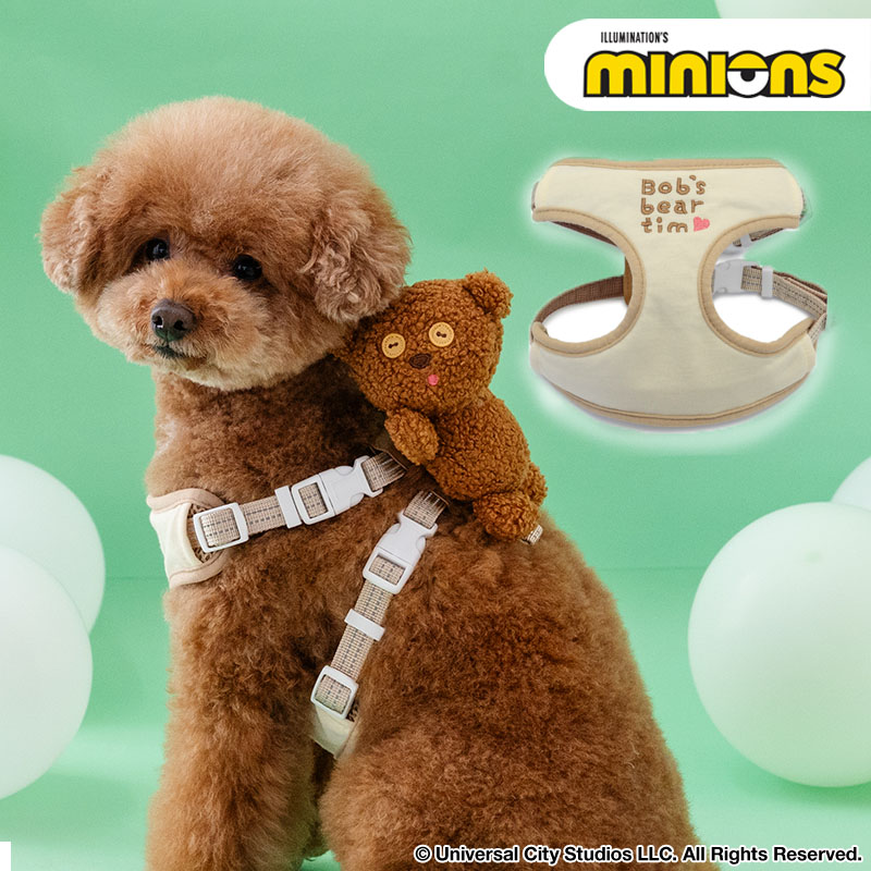 【880円OFF&最大2000円OFFｸｰﾎﾟﾝ】【ペットパラダイス公式】 ミニオン 犬 ティム マスコット 付き ハーネス 反射 | 取り外し可能 ぬいぐるみ おでかけ お出かけ お散歩 おさんぽ おしゃれ かわいい キャラクター