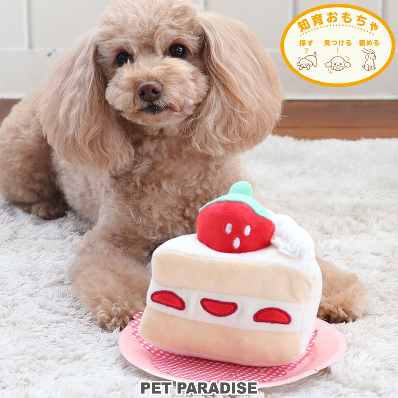 犬 おもちゃ 知育 ノーズワーク プチケーキ トイ ＴＯＹ いちご 苺 イチゴ ストレス解消 ぬいぐるみ 噛む おうちで遊ぼう おうち時間  オモチャ ペットトイ 玩具 訓練 トレーニング 小型犬 かわいい おもしろ インスタ映え プレゼント ギフト 通販