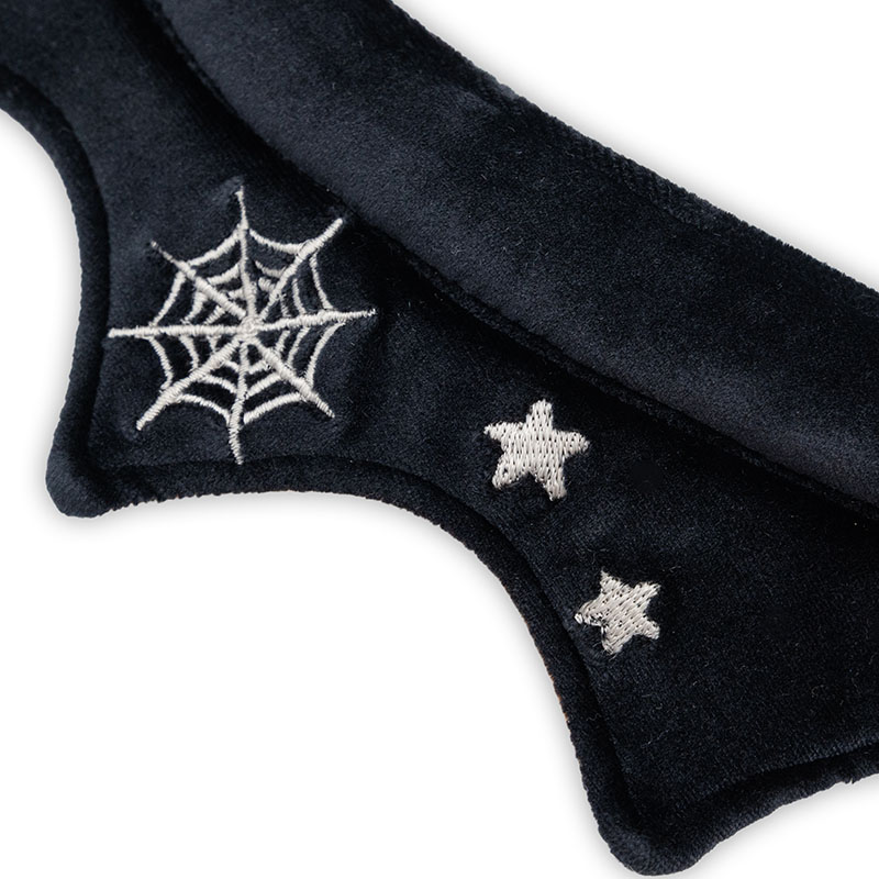 Pet Paradise Official Halloween Costume Bat Choker for Small, Medium, and Large Dogs (Sizes 4S-L) Black | Costume Cosplay Casual Walk Stylish Cute Bandana Style