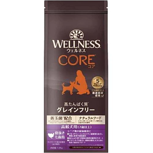 【2個仕掛ける】ウェルネス 中核グループ 老いらく犬用（7歳以上） 骨抜きターキー 1.8kg×2個（ドッグフード）