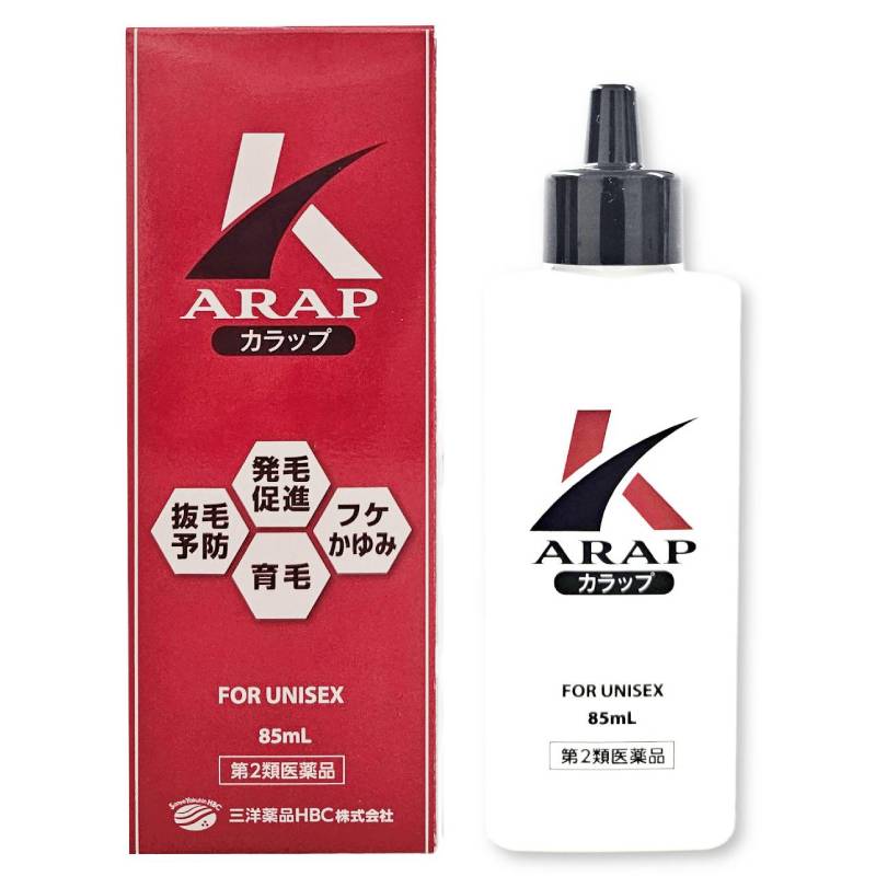 【第2類医薬品】発毛促進剤 カラップ 1ヶ月分 KARAP AGA 発毛促進 育毛 脱毛予防 抜毛予防 若はげ ふけ かゆみ 病後産後の脱毛 薄毛治療薬 円形脱毛症 壮年性脱毛症 粃糠性脱毛症 薄毛治療外用薬｜ハローサンヨー薬店 2号店