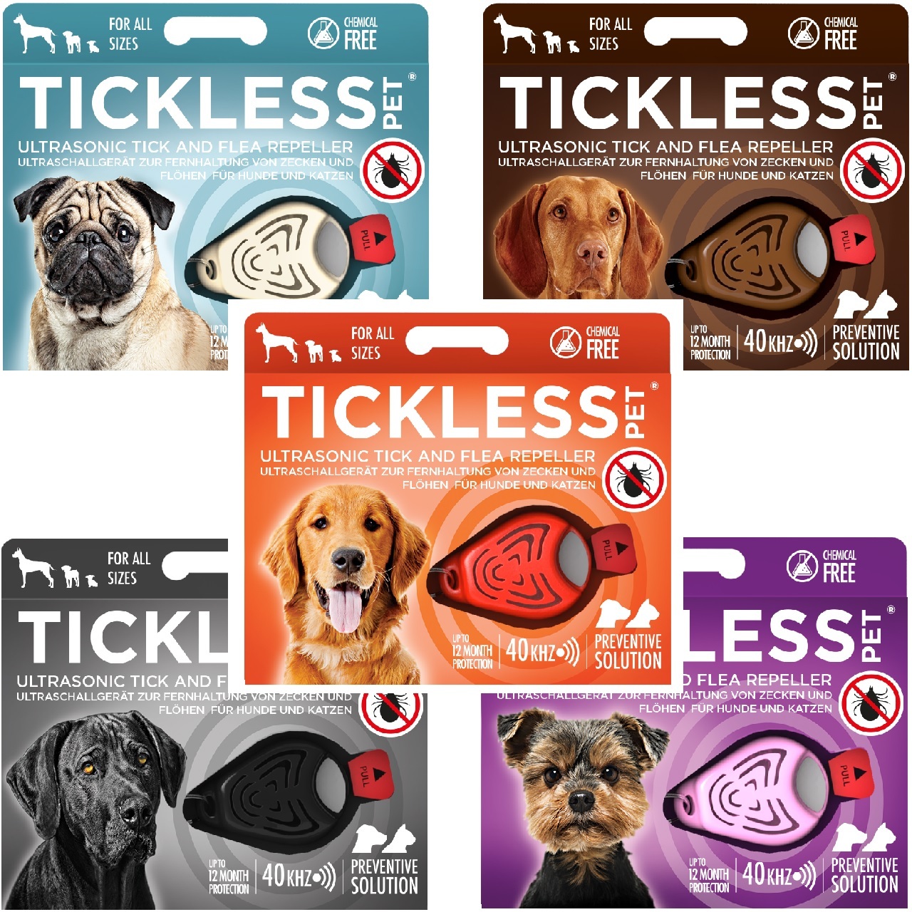 防虫グッズ Tickless Pet チックレス ダニ ノミから愛犬 愛猫を安全に守る 薬を使わない 超音波でガード アウトドア ペット用 首輪 アクセサリー 犬 猫 約1年間効果持続 Sermus Es