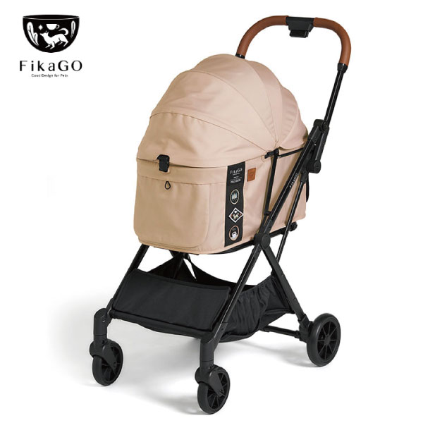 ペット用カート【コンビ コムペット 】FikaGO FREE TO GO 2 フィカゴー フリー トゥー ゴー 2 ヒュッゲベージュ 犬猫用 自動折りたたみ ペットカート コンパクト 耐荷重20kg_ヒュッゲベージュ|ペットスタジオ