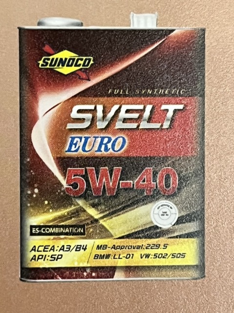 SUNOCO(スノコ) Svelt EURO(スヴェルト ユーロ) 5W-40 20L ペール缶 オートモービル モーターカー カー 車 自動車 車両 日本サン石油 すのこ オイル 20リットル 20リッター 5W40 スベルト