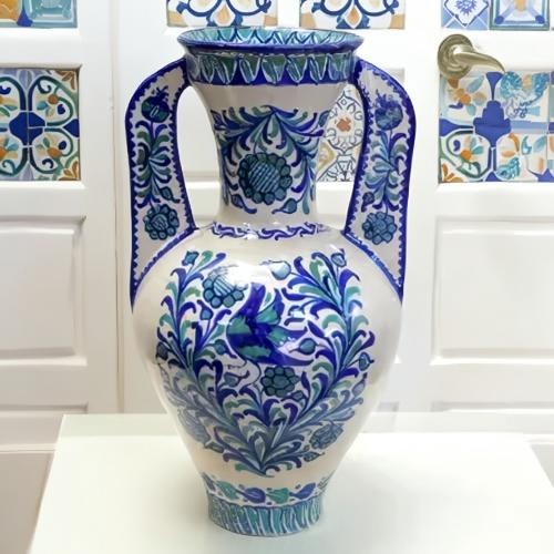 スペイン陶器　グラナダ両手付き花瓶 スペイン陶器 グラナダ 両手つき花瓶、壺 - メルカリ