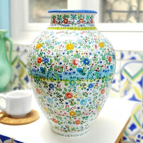楽天市場】□スペイン陶器□《送料無料》グラナダ両手付き花瓶