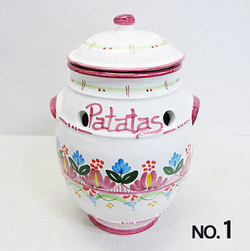 楽天市場】□スペイン陶器□ NEW ハエンじゃがいも保存用壺型ポットガーベラ 2255M-P : ペットエコ＆ザガーデン楽天市場店