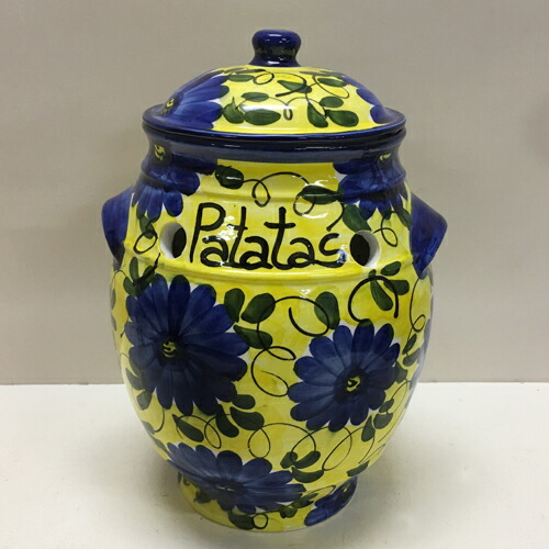 楽天市場】□スペイン陶器□ハエンにんにく保存用壺型ポットSフラワー
