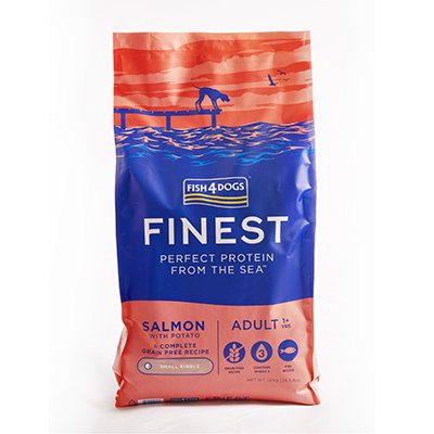 フィッシュ4ドッグ ファイネスト サーモン【小粒】12kg 全犬種対応 総合栄養食 国内正規品 穀物アレルギーに考慮し、ポテトとエンドウ（低GI）を使用 FISH４DOGS FINEST SALMON SMALL【送料無料 但し、北海道・沖縄県除く】