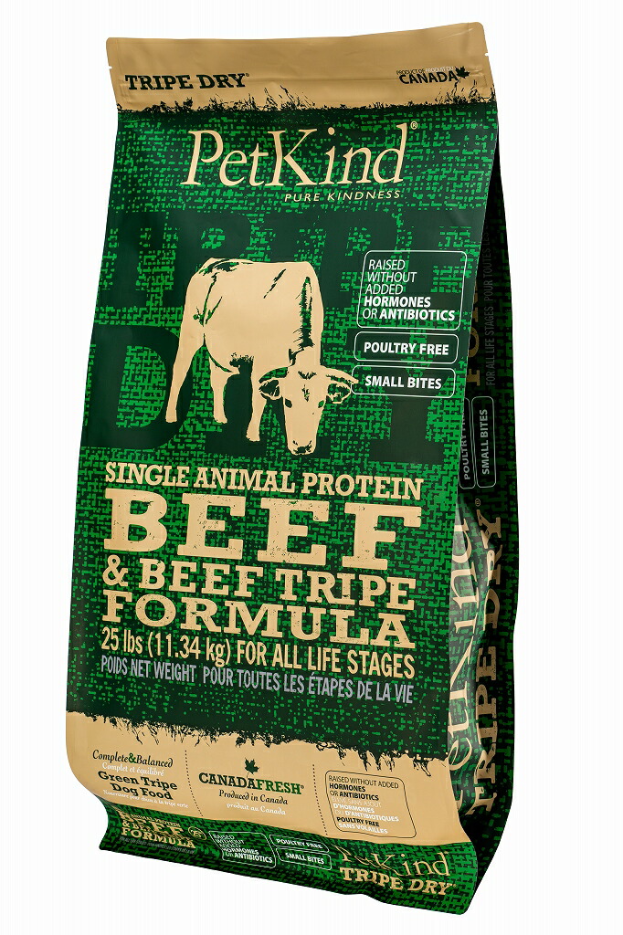 PetKind TripeDry ペットカインド トライプドライ SAP グリーンビーフトライプ【素粒子】11.34kg オール生存期間高座 全犬種 全年歳相応うドッグフード 組み入れる栄養物食 国内置き目品 PetKind［置き目売りわたす店］【貨物輸送無料 但し、離島・北海道・沖縄県除く】