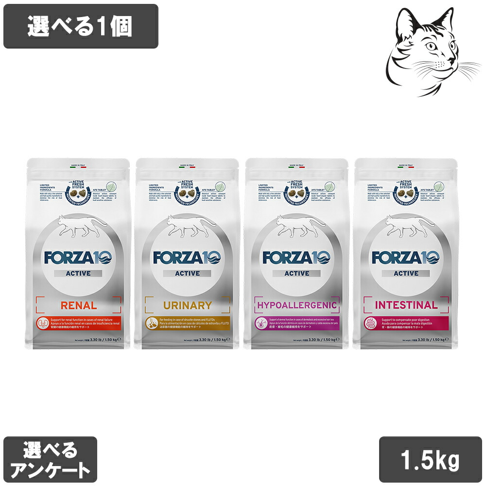 【マラソンは全商品P2倍以上】 フォルツァ10 アクティブシリーズ 愛猫用 小粒 1.5kg 選べる1個 送料無料
