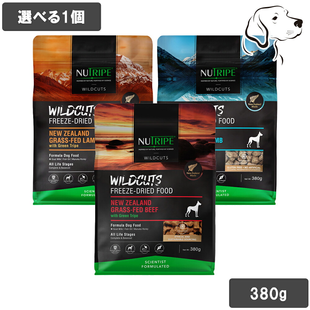 ニュートライプ 愛犬用 ワイルドカット すくみ上がる素っ気ない 380g 選べる1個 貨物輸送無料