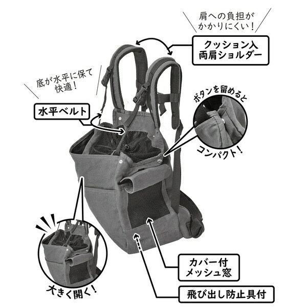 【楽天市場】アドメイト hugmove 抱っこキャリー カーキ 布 大きく開く 肩への負担軽減クッション 水平に保つベルト&amp;腰ベルト カバー付