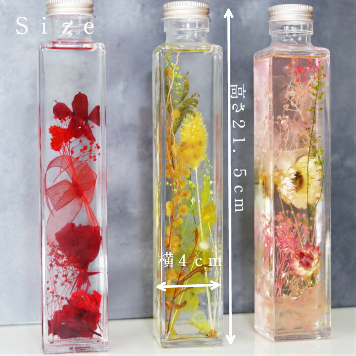 楽天市場 送料無料 ハーバリウム角瓶 ３本セット 母の日 父の日 敬老 還暦 キラキラ ラインストーン 誕生日プレゼント 花 プリザーブドフラワー カーネーション バラ 義理の母 祖母 親友 姉妹 内祝い ピンク 赤 イエロー ブルー ミモザ アジサイ メリクリサ スター
