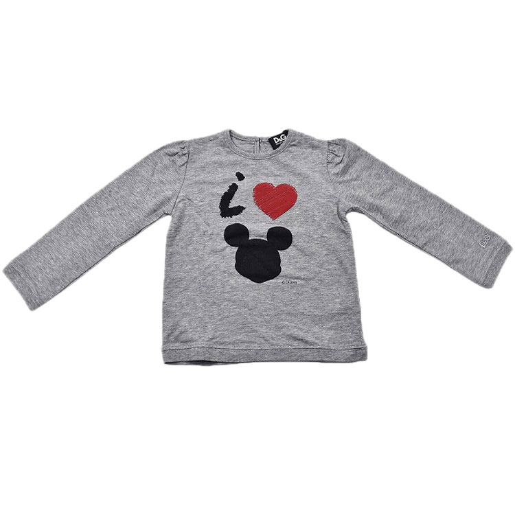 ドルチェ＆ガッバーナ 御坊っちゃん ロング ティーシャツ キッズ ウォルトディズニー 二人三脚 DOLCE＆GABBANA JUNIOR 12-18 か月大いさ  薄墨色 御嬢さん 御坊っちゃん 小わっぱ パディ 長袖 弗ガバ x1x キッズ・ベビー・マタニティ-Tシャツ・カットソー