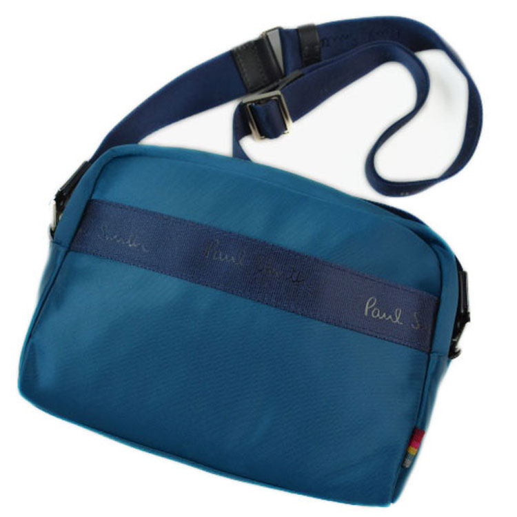 ポールスミス バッグ ミニ ショルダー サコッシュバッグ レディース ブランド Paul Smith ブランデッドウェビング 青 ブルー 女性 婦人 斜めがけ 軽量 ナイロン APW100
