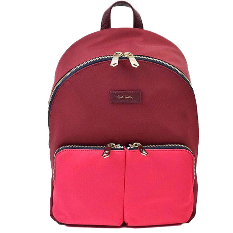 ポールスミス リュック バッグ リュックサック レディース ブランド Paul Smith カラーブロック ワイン レッド 女性 婦人 PWR322
