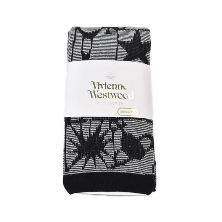 ヴィヴィアン ウエストウッド レギンス レディース ブランド Vivienne Westwood 黒 ブラック グレー オーブ アンド シェイプス ORBS AND SHAPES 10分丈 M-L L-LL 女性 婦人 20代 30代 40代 50代 プレゼント ギフト おしゃれ スパッツ