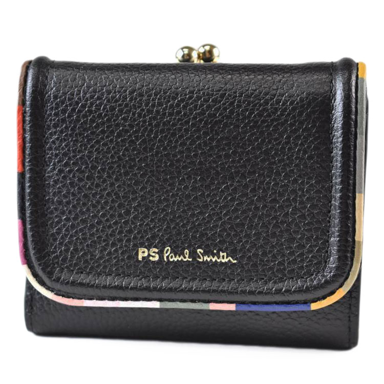 ピーエス 極点スミス ミニ札入れ 三つ折り 金入れ 札入れ レディース ブランド名 なおなお書き Paul Smith スワールトリム 専用箱付 黒 黒いこと 20代 30代 40代 50代 亭主もち 亭主もち 本革 差し上げ物 差し上げ物 パウダーコンパクト BPW013 バッグ・小物・ブランド雑貨-財布・ケース-レディース財布
