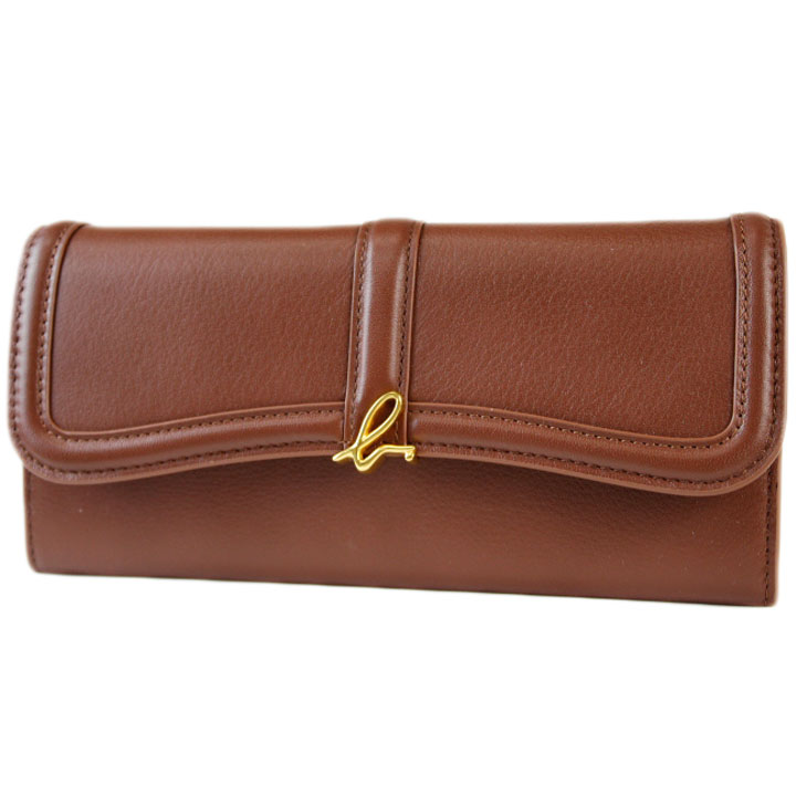 アニエスベー 長紙入れ 紙入れ レディース ブランド名 agnes b. ロングウォレット Ingrid かぶせ 下げ翼 専用箱付 茶 赤銅色 成人女性 成人女性 本革 20代 30代 40代 50代 革 なめし革 訳あり ZAW03-02