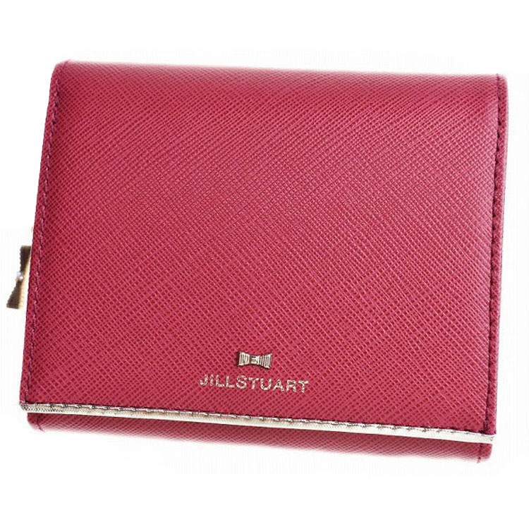 未使用 JILL STUART 2つ折り財布 レッド チャーム付き シボ革 25-w3765_4.jpg