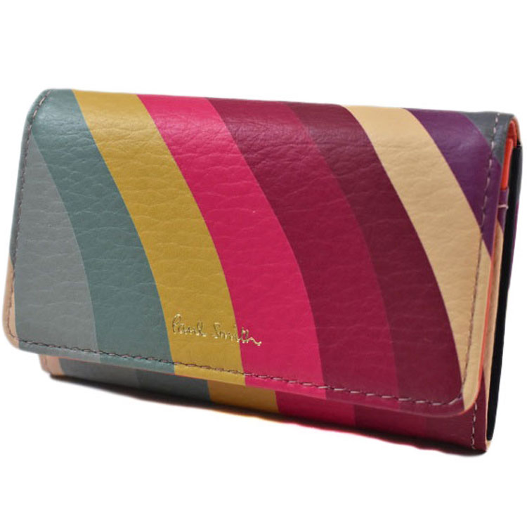 ポールスミス 名刺入れ カードケース レディース 女性用 本革 革 レザー ブランド ハイブランド Paul Smith 専用箱付 スワール マルチカラー 60代 50代 40代 30代 20代 プレゼント ギフト 女性 婦人 カード入れ おしゃれ PWD532