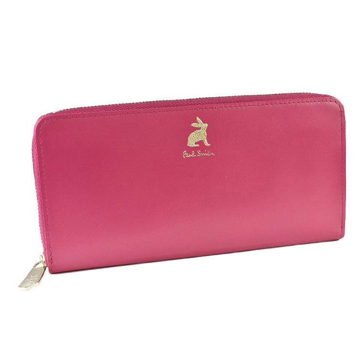ポールスミス 長財布 財布 ラウンドファスナ― レディース ブランド Paul Smith マーケトリー メタリック ラビット ピンク 専用箱付 女性 婦人 本革 さいふ サイフ お財布 革 50代 40代 30代 20代 使いやすい 人気 ハイブランド KPW043 訳あり