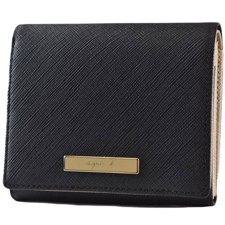 極美品☆ agnes b アニエスベー　2つ折り財布　ラウンドジップ　ブラック 極美品☆ agnes b アニエスベー 2つ折り財布 ラウンドジップ ブラック