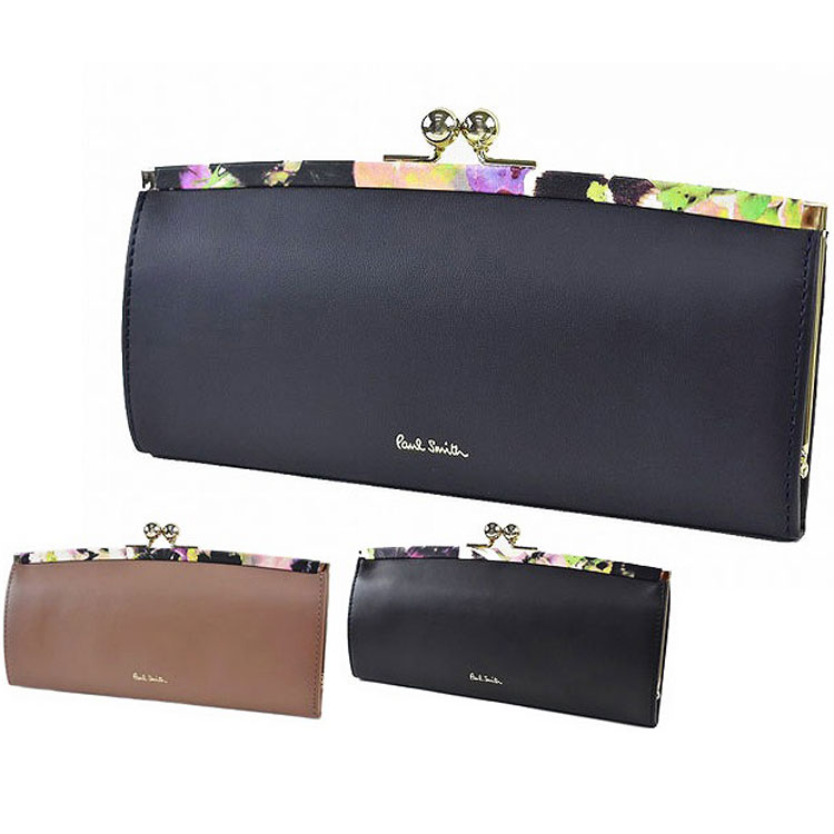 Paul Smith ポールスミス 長財布 レザー 革 ピンク パープル がま口 Paul Smith ポールスミス 長財布 財布 レディース ブランド