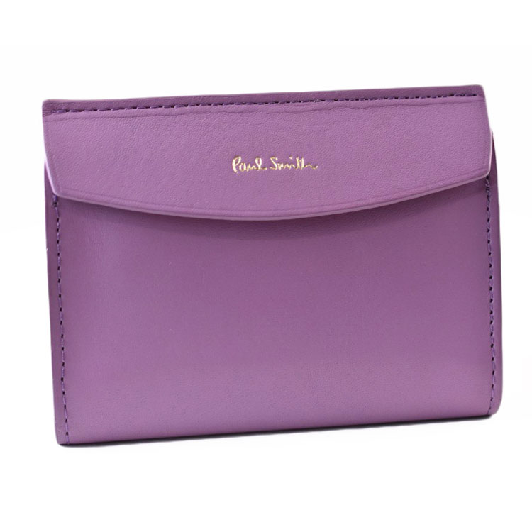 ポールスミス カードケース 二つ折り カード入れレディース ブランド Paul Smith モダンフォール 箱無 オーキッド パープル 女性 婦人 本革 革 レザー 20代 30代 40代 50代 おしゃれ KPW002