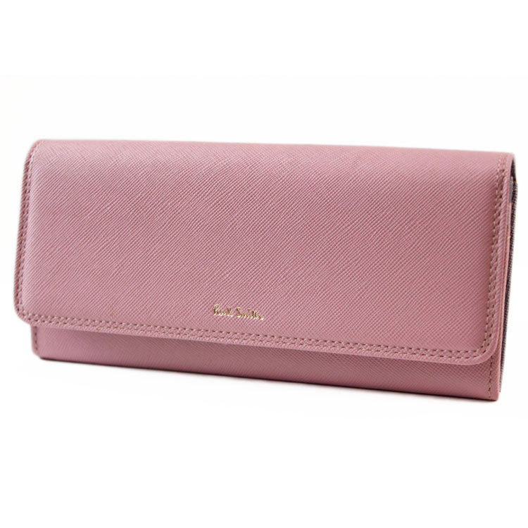 極点スミス 長札入れ 札入れ レディース ブランド名 Paul Smith クロスグレイン2 専用箱付 かぶせ 下げ翼 サクラ色 薄墨色 亭主もち 亭主もち 本革 20代 30代 40代 50代 60代 PWD526 訳あり バッグ・小物・ブランド雑貨-財布・ケース-レディース財布