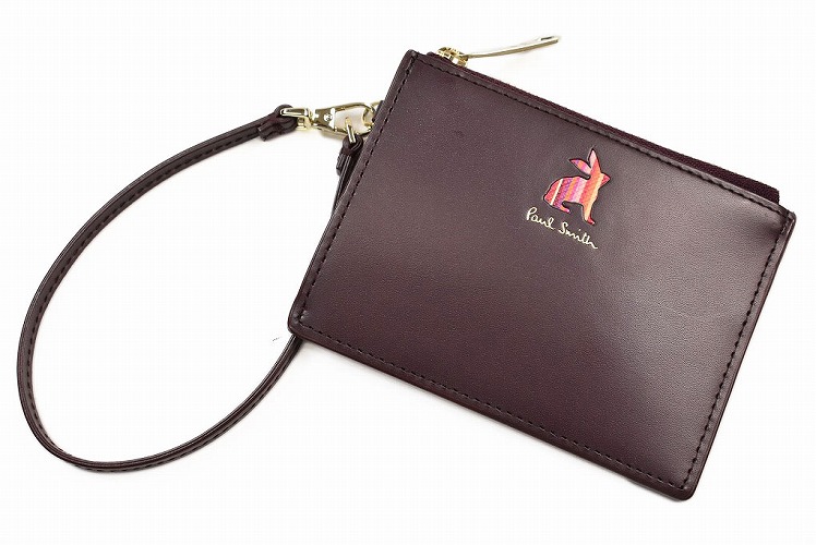 ポールスミス コインケース カードケース パスケース キーケース 定期入れ 小銭入れ レディース ブランド Paul Smith マーケトリー ストライプ ラビット 専用箱付 ワイン ボルドー キーリング 付 マルチケース 女性 婦人 本革 革 かわいい おしゃれ PWD992 訳あり