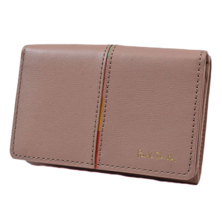 極点スミス ミニ札入れ 三つ折り 札入れ パウダーコンパクト レディース ブランド名 Paul Smith 真っただ中縞模様 下げ翼 専用箱付 ベージュ 亭主もち 亭主もち 本革 PWD983 訳あり レディース財布-バッグ・小物・ブランド雑貨-財布・ケース