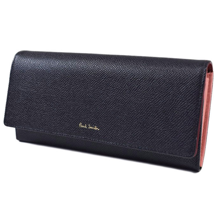 ポールスミス 長財布 財布 レディース ブランド Paul Smith カラーフラッシュ フラップ 専用箱付 濃紺 ネイビー 女性 婦人 本革 レザー 20代 30代 40代 50代 ギフト プレゼント 女性 婦人 本革 おしゃれ PWD306