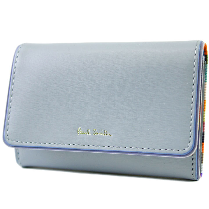 ポールスミス 名刺入れ カードケース レディース ブランド PaulSmith スワール エッジ 専用箱付 フラップ 青 ブルー 女性 婦人 本革 レザー 20代 30代 40代 50代 カードケース カード入れ おしゃれ BPW382 ｜プチショコラ
