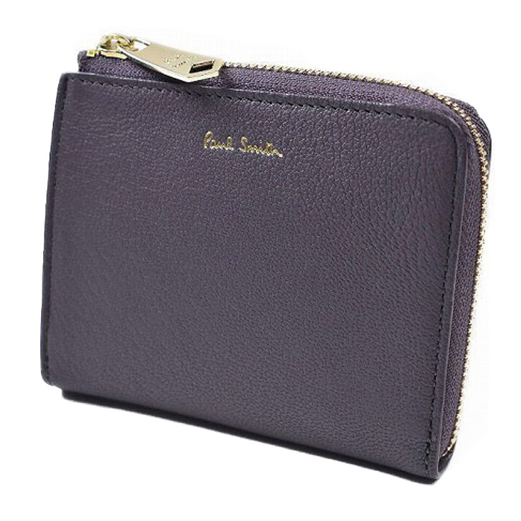 ポールスミス ミニ財布 二つ折り 財布 コンパクト L字ファスナー レディース ブランド Paul Smith カラースロット 専用箱付 パープル グレー 女性 婦人 本革 BPW053 母の日｜プチショコラ